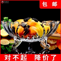 Fruit plate on the coffee table fruit plate creative European Glass Candy basin large modern living room snacks Nets Red