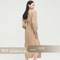 Z Boss Fancy Shirt Long Line Dress Shirt Dresses Elegant Temperament Breathable Acetate With Long dress Dress Feminine