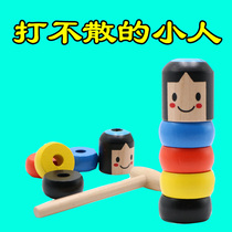 The small man who is not discurbant the little man the little puppet the little wooden man shaking the net red live the tumbler magic prop.