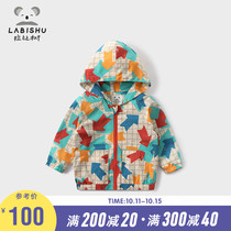 Rabbi tree childrens clothing boy hooded coat 2021 childrens autumn coat baby boy foreign coat