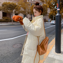 Milky white downturn cotton suit female Korean version of loose oversize Hong Kong wind thickened cotton jacket in winter