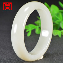 Xinjiang Hetian Jade white jade bracelet natural white jade bracelet girl jewelry Jade to send lover