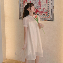 Pregnant Woman Summer Dress Code Style Retro Little Fresher Improved Version Qipao Dress Dress 2022 New Hot Mother Snowspun Hymns Dress