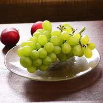 Glass plate large fruit plate set creative household plate dish European round transparent plate tableware