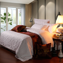The hotels three or four pieces of cotton - packed 60 satin - only cotton - lined bedding is suited for pillow - case pure cotton