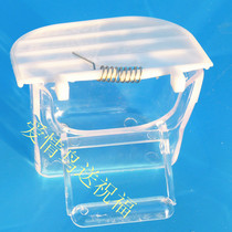 Splash-proof food box spring plug-in Cup gold-green hibiscus birdbird parrot anti-sprinkling pot food pot