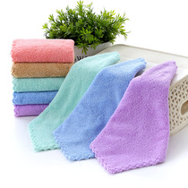 High-dense coral suede towel 25 * 25cm small towel soft absorbent vegetarian color spat towel baby infant wipe hand towel