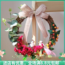 Wreath Rattan Rattan Woven Christmas Rattan circle Christmas decoration Rattan Kindergarten Huanchuang handmade diy door decoration pendant