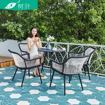 Outdoor casual vine tables and chairs combined courtyard balcony table and chair three kits reception meeting tea table