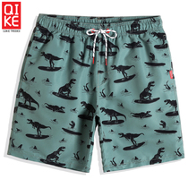 Quick-drying beach pants mens five-point anti-embarrassing shorts can be used for swimming swimming trunks hot springs seaside holiday loose tide