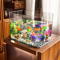 Plastic fish tank transparent small fish box hand-handed portable wreck-proof desktop childrens home living room for fish