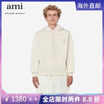 Ami Paris 21 autumn winter new men and women with the same loose drawing rope large loving embroidery even hoodie long sleeve sweatshirt