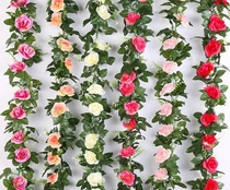 Hanging flowers and blossoms walls hanging fake flowers hanging pipeline simple fake branch decoration flower and vine
