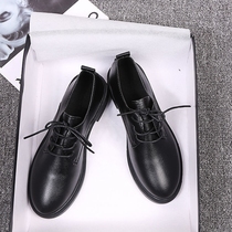 Woman Shoes Black Small Leather Shoes Woman 2021 2021 New 100 Lap Inn Wind Shoes Casual Flat Bottom Single Shoe Soft