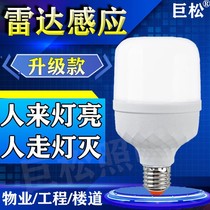 LED radar smart human body infrared light and light control energy saving bulb screw mouth stair aisle garage property