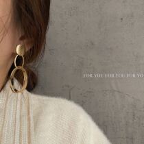 Autumn Winter Temperament Circle Earrings Fashion BAO WELN Earrings S925 Silver Pin Korean Wind Embellished Face Type Without Ear Clip