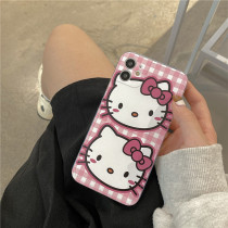 Side cartoon Katie cat applies Apple x XR xsmax mobile phone shell 12 13pro cartoon cute iPhone11Promax transparent 7 8 anti-fall 6sp