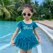 Little princess swimsuit Foreign style childrens skirt Baby girl childrens mesh Korean Fan beach hot spring swimming suit