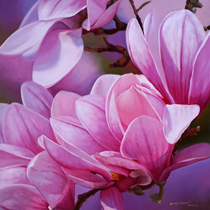 Wang Yuwei realistic oil painting jade Orchid oil painting boutique living-room bedroom decoration