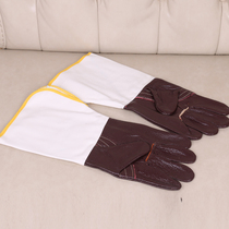 Welding gloves cowhide high temperature insulation and anti-scalding gloves long thickened welding welder welding gloves lengthened