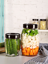 Sealed jar glass storage jar kimchi jar Pickles wine bottle snack jam kitchen enzyme storage jar