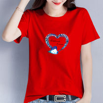 (95% cotton) T-shirt short sleeve woman 2022 new Korean version loose blouse slats bottom shirt 100 lap woman dress half sleeve summer dress