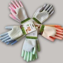 Thin labor protection gloves Hengxin Jinda PU soft and comfortable Palm paint finger dipped knitted nylon housework office