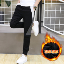 Zhongdang Tong pants plus velvet thickened 12 junior high school students 13 teenagers 15-year-old boy sports casual pants winter 14