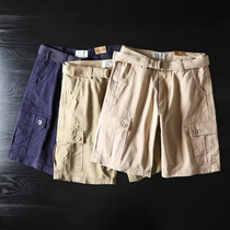 Foreign trade export tail single tooling shorts mens Tide brand loose cotton five-point pants original single cut bull goods casual pants