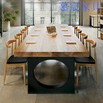  Solid wood conference table Long table Simple modern long table workbench office desk negotiation table and chair combination New listing