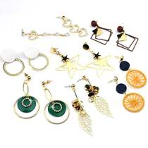 2018 New earrings atmospheric exaggerated shell five-pointed star earrings exquisite rhinestones asymmetric earrings eardrop