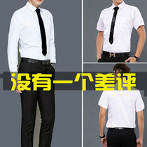Mens long-sleeved white shirt plus trousers Short-sleeved shirt Professional suit Best man slim-fitting tooling Graduation photo Formal spring and summer
