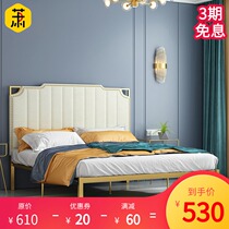 Modern minimalist environmental protection Nordic ins net celebrity bed Light luxury princess wrought iron bed Golden double bed Minimalist 1 8-meter bed