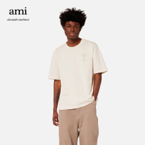 AMI 22 new Fall Winter Love Cotton solid colour casual simple round neck short sleeve T-shirt