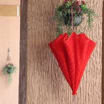 Umbrella Wedding to the red umbrella Wedding bride red retro festive umbrella Lace festive big red wedding umbrella