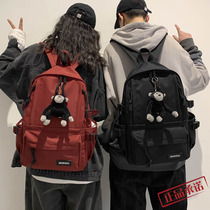 Hong Kong school bag Male Korean version of Harajuku ulzzang high school backpack female middle school student large capacity junior high school student backpack