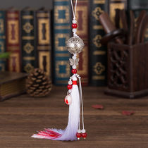 Hanfu cheongsam snap buckle two-color tassel Bell waist drop Chinese style accessories ornaments antique costume pendant pendant