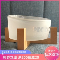 Crystal cat bowl cat bowl cute crystal thick heat-resistant glass Bevel Cat Bowl feeder dog water bowl drinking