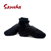 Sansha French Sansha Jazz dance shoes High-top boots velcro canvas top leather bottom JB4C