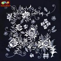 Batik tablecloth Guizhou Miao batik batik painting decoration wall hanging small tablecloth under flowers and fruits 93*93