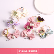 Summer Childrens Bowknot Pearl Daisy Flower Girl Hand Flower Princess Hair Rope Multicolor Entry 0518