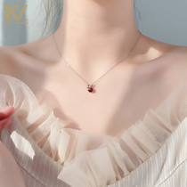  All the way to you necklace female new 925 sterling silver light luxury niche high-end ins clavicle chain Valentines Day birthday gift