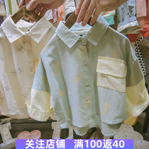 Boys shirt spring and autumn 2020 new children Korean casual cotton shirt coat children Foreign style long sleeve shirt