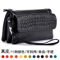 Genuine leather mobile phone bag meme bag Single shoulder bag lady skew satchel 100 hitch handbag with bag of cow leather mobile phone bag