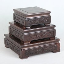 Haolinxuan black Catalpa carved square table black Catalpa Kang several strange stone base ornaments base tea set seat
