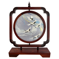 Boutique Su embroidery double-sided embroidery hand-embroidered table screen cloud crane home decoration gift