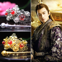 Ancient costume mens crown hair hairpin jewelry film and television martial arts styling hair crown ancient style cos hair accessories mens headgear comb