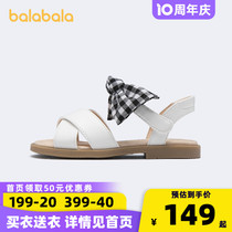 Bala Bala Children Shoes Girl Sandals Nets Red 2022 Summer New Children Soft-bottom White Casual Shoes Princess Shoes