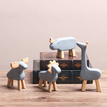Nordic Style Bedroom Living Room Genguan Cabinet Decorations Ins Cute Animal Resin Small Pendulum for Furnishing Creativity