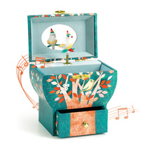 French DJECO childrens containing box rotating princess girls first accessories box music box eight-tone box toy wood